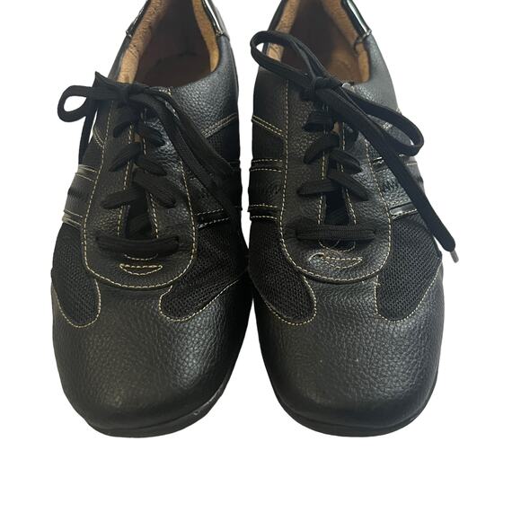 Naturalizer Black Leather Floret Lace Up Sneakers 9W - Picture 3 of 9